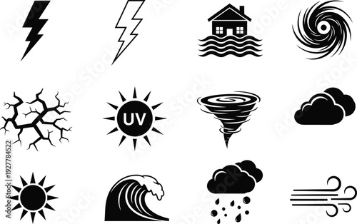 Weather and natural disaster icons