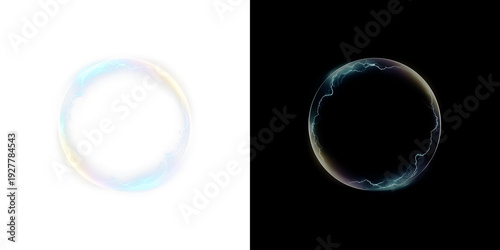 Transparent colorful bubble overlay PNG isolated on transparent background with subtle shine