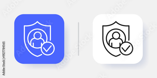 Cybersecurity UI Button Icon with Active and Inactive States for Secure SaaS Dashboard