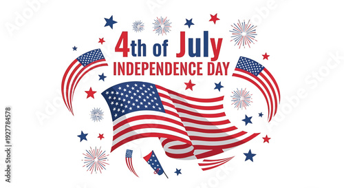 4th of July Independence Day icon set