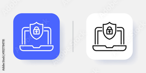 Cybersecurity UI Button Icon with Active and Inactive States for Secure SaaS Dashboard