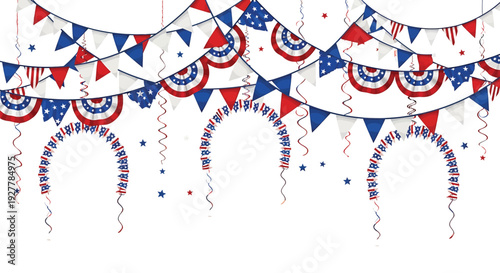 Patriotic party decorations vector