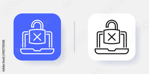 Cybersecurity UI Button Icon with Active and Inactive States for Secure SaaS Dashboard