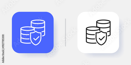 Cybersecurity UI Button Icon with Active and Inactive States for Secure SaaS Dashboard