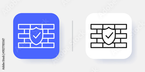 Cybersecurity UI Button Icon with Active and Inactive States for Secure SaaS Dashboard