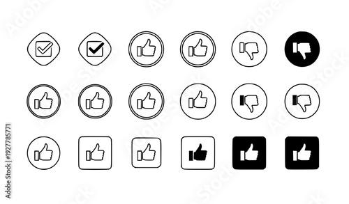 Minimal Thumbs Up and Thumbs Down Icons for Web and Mobile