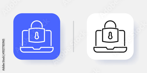 Cybersecurity UI Button Icon with Active and Inactive States for Secure SaaS Dashboard