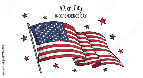 4th of July Independence Day American flag icon