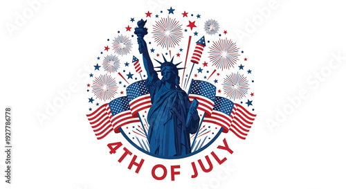 4th of July patriotic icon