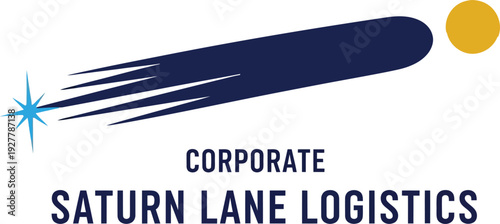 Saturn Lane Logistics Corporate Space Comet Logo Vector Illustration





