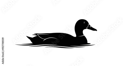 Black Silhouette of a Duck.