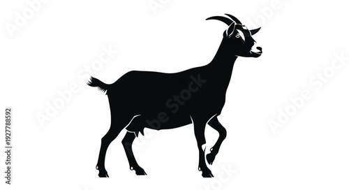 Black Silhouette of a Goat.