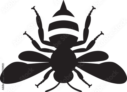 Flying honey bee. silhouette honey bee icon vector