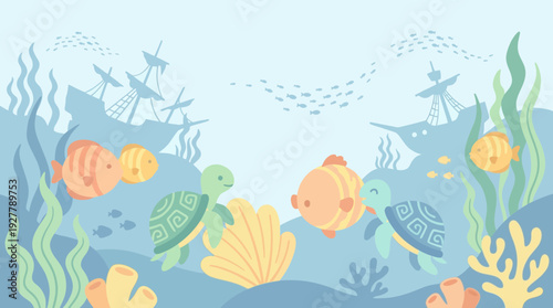 Colorful Underwater Scene Celebrating World Wildlife Day with Marine Life