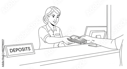 Woman Working on Computer at Desk.