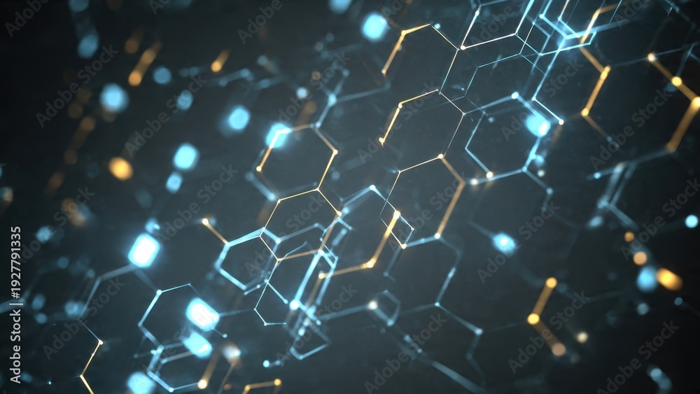 Obraz premium Abstract Technology Connection Hexagons