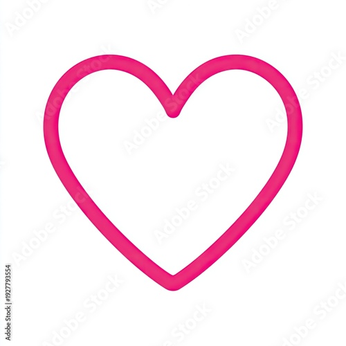 Simple, vibrant pink heart outline against a clean white background (1)