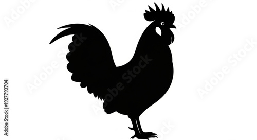 Black Silhouette of a Rooster.