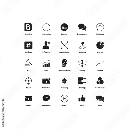 Professional business manager vector icon set for corporate branding design
