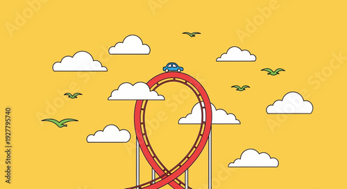 Roller Coaster Ride with Loop-the-Loop Action