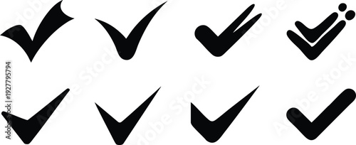 Universal "Done" and Confirmation Symbols, Multi-Style Check Mark and Tick Set.