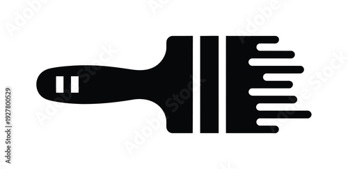 Vector of a comb with wide teeth and a handle