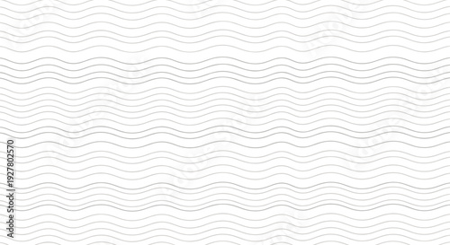 Seamless background pattern features grey wavy horizontal lines on a white field creating a clean and modern minimalist aesthetic.