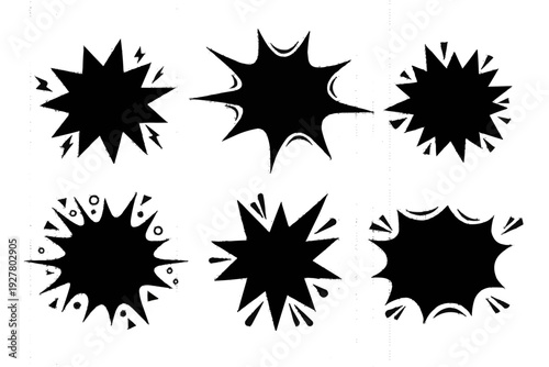 set of black and white blots