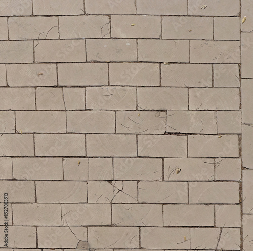 Wallpaper Mural Cracked beige ceramic tile flooring with irregular pattern indoors Torontodigital.ca