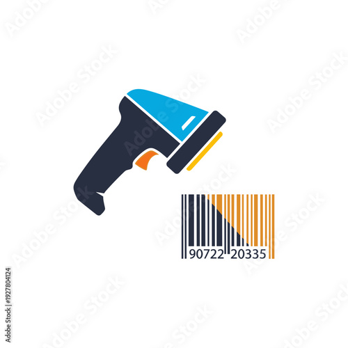 Barcode scanner with barcode for retail and inventory management  
