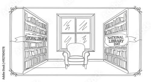 Cozy Library Room with Bookshelves.