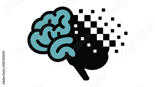 The fusion of human cognition and digital transformation depicted through a brain and binary code