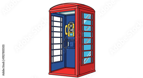 Red Telephone Booth Open Door.