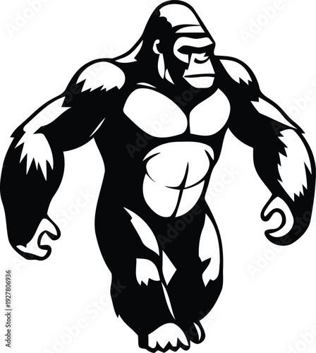Muscular gorilla illustration