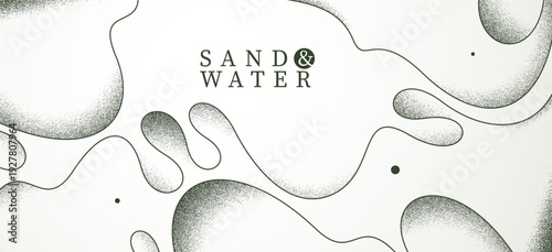 Curvy relaxing lines vector abstract background, creative concept of sea and ocean waves on a shore, calming shapes of waves over the sand wallpaper.