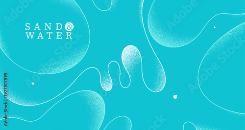 Relaxing seashore waves vector abstract background, linear curvy shaped outlines and textures art, calming and soothing ocean beach illustration wallpaper.