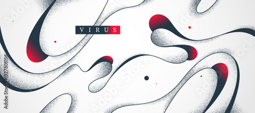 Abstract vector background, curvy lines in dynamic motion wallpaper, lifeform mutation concept, virus and biology, minimal vector art.