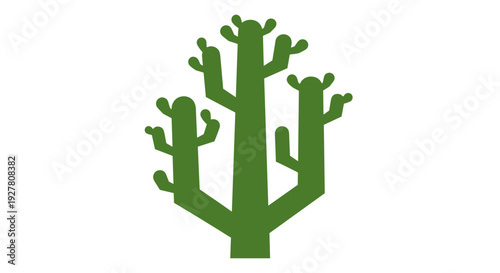 Green Tree Silhouette Simple Illustration Design.