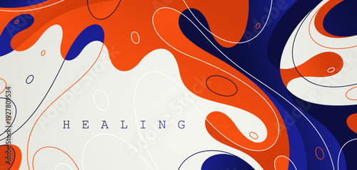 Abstract vector background with curvy fluid shapes, lava lamp curves art wallpaper, smooth lines amorphous watery style, flowing molten shapes.