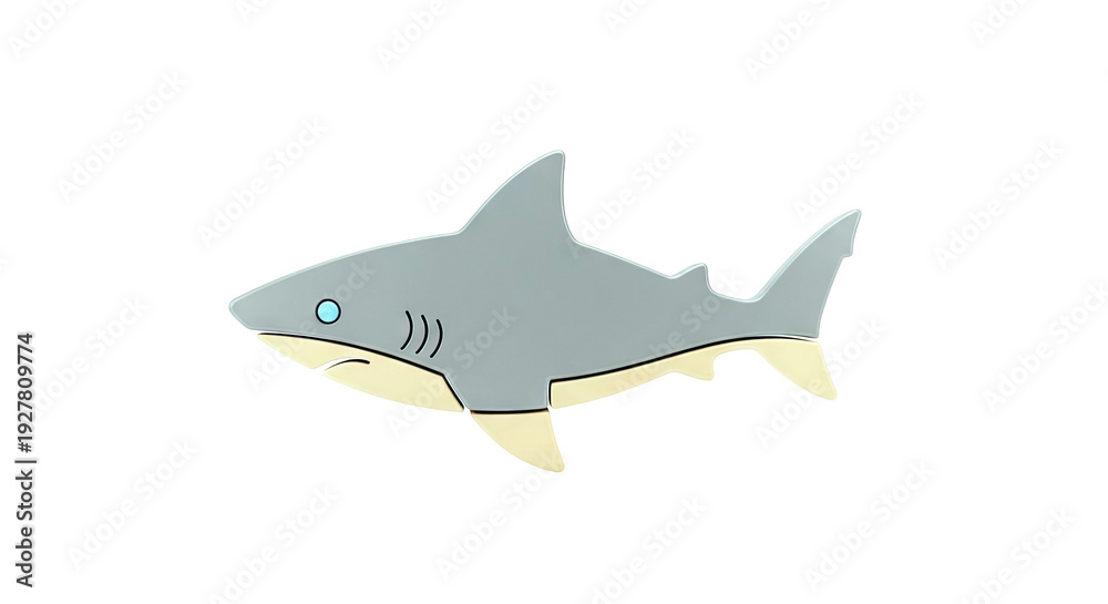 Fototapeta premium Stylized Gray Shark Toy or Decoration