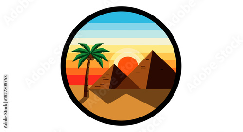 Pyramids Desert Landscape Iconic Egyptian Monument.