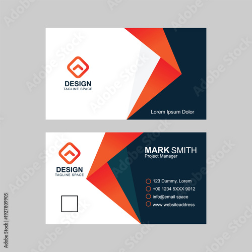 Bold Abstract Shape Business Card Design