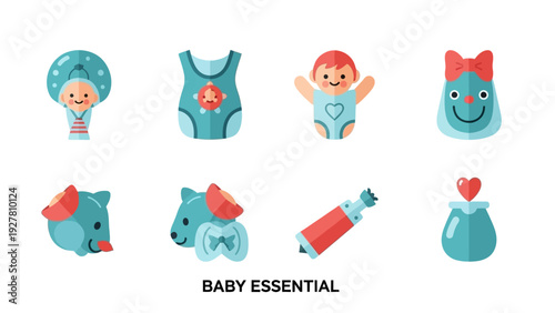 Cute and colorful baby accessories and toys collection for infants and toddlers