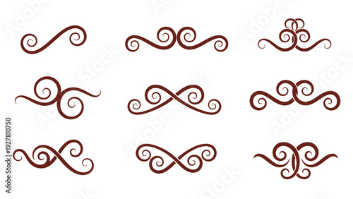 Elegant Vintage Decorative Flourishes and Swirls for Design Embellishments