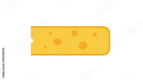 Illustration of a slice of cheese with holes isolated on white background