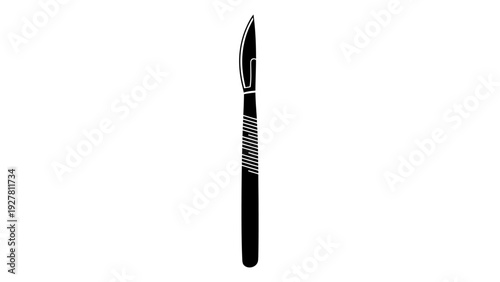 Minimalist Black and White Illustration of a Classic Straight Razor for Grooming and Shaving