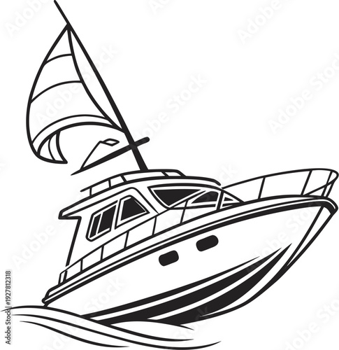 yacht vector illustration