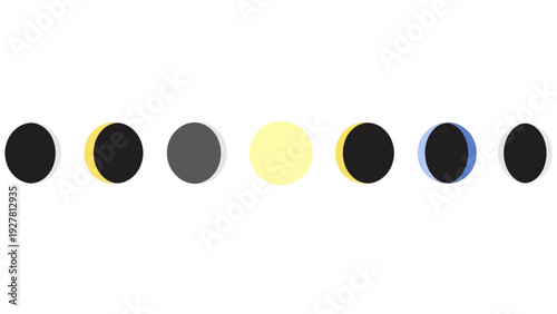 Sequential phases of lunar eclipse illustrating the gradual shadow covering the moon