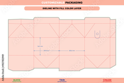 Milk carton juice box carton dieline design yogurt customizable packaging die line printable product packaging template vector trendy layout carton mockup