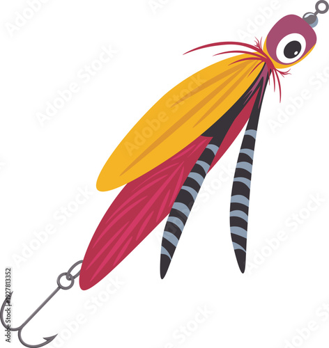 Soft colorful lure. Animal shape tackle icon